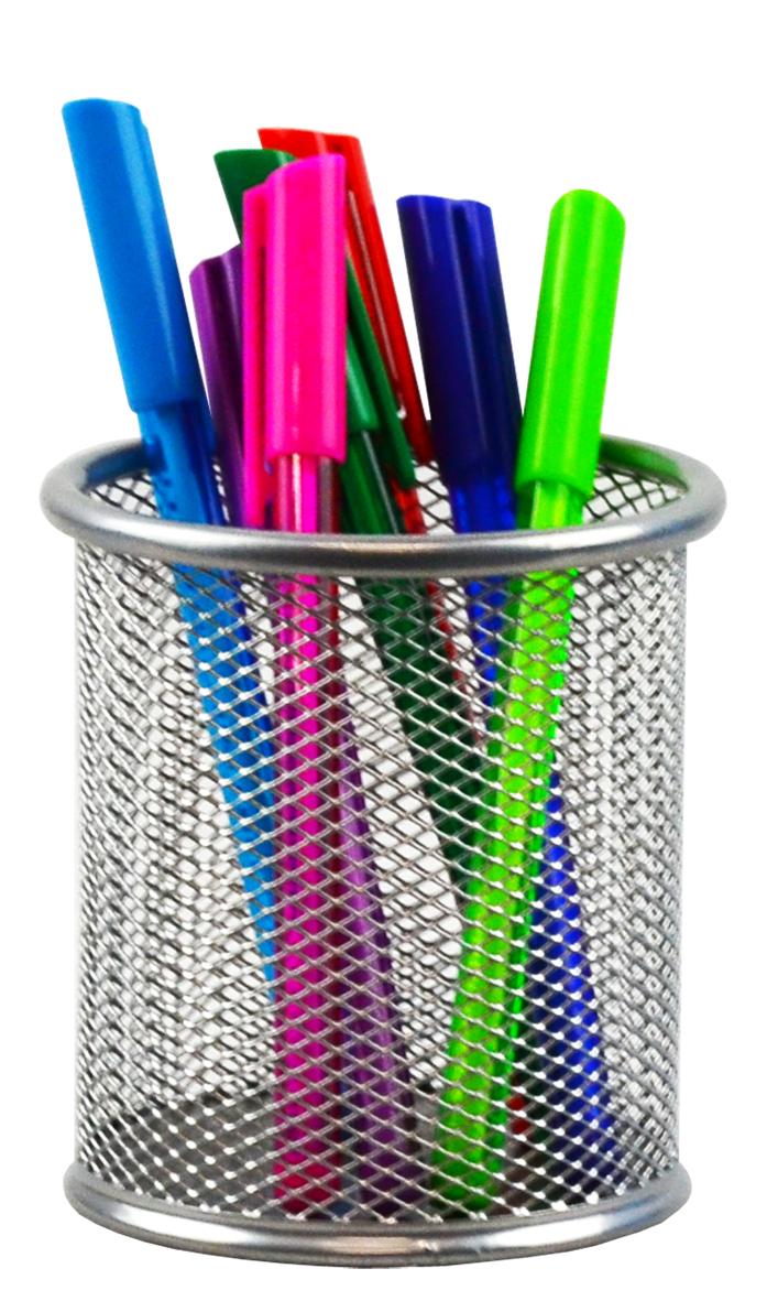 Silver Wire Mesh Pen & Pencil Cup